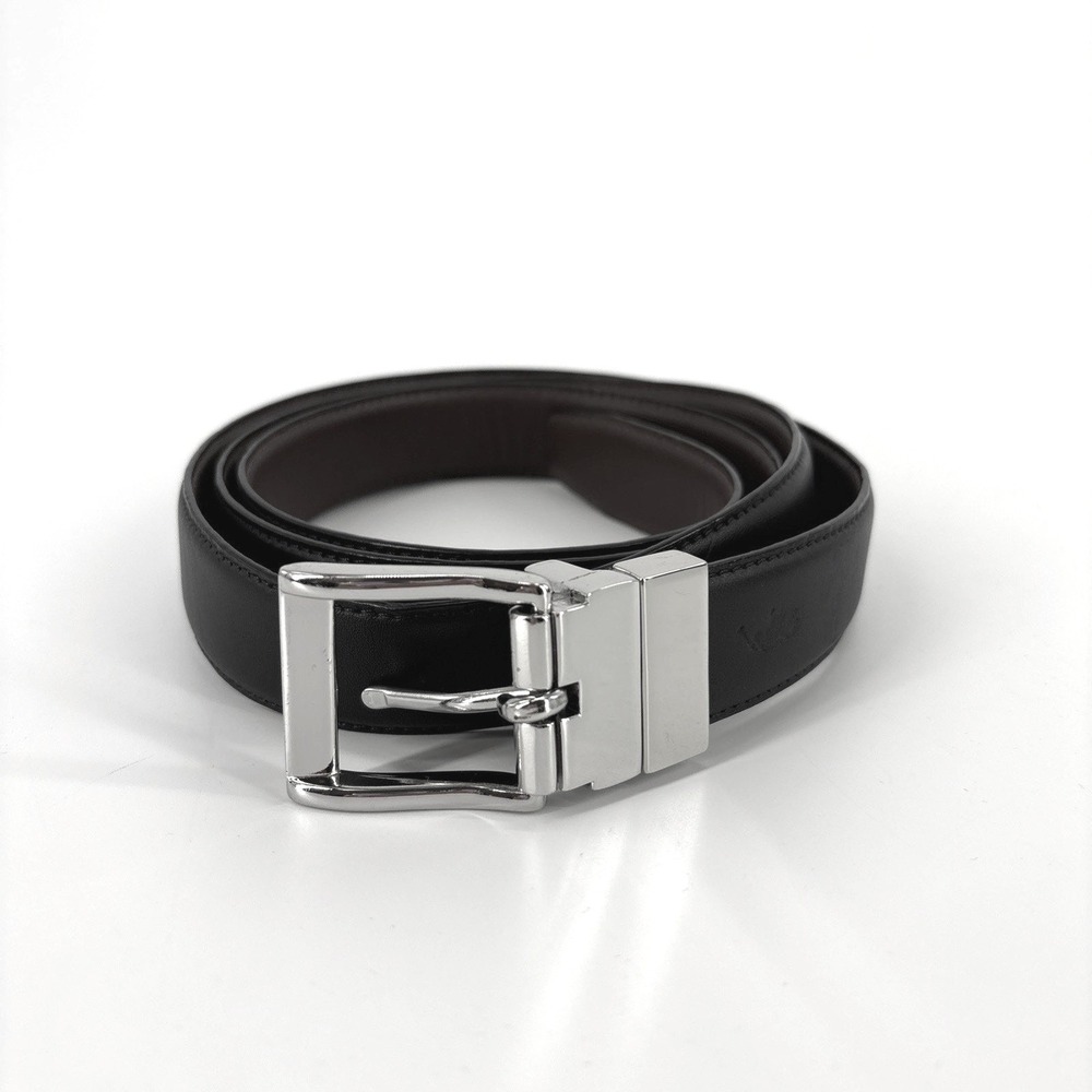 POLO Ralph Lauren Reversible Dress Belt Size 50 Black & Brown Leather Pony Logo